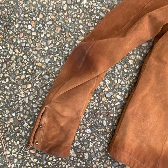 Vintage distressed Marc Jacques Burton hand made suede Moto jacket leather suede - Picture 6 of 8